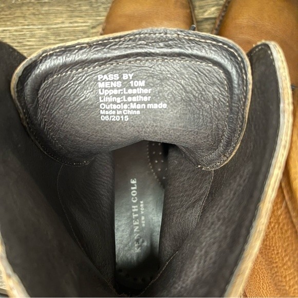 Kenneth Cole New York Men's Classic Dressy Brown Leather Boots Size 10M - EUC - Picture 9 of 13